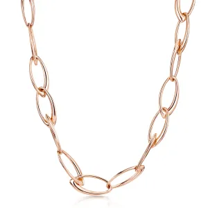 18ct Rose Gold Ellipse Collection Open Link Necklace