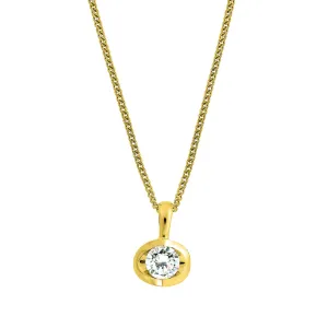 18ct Yellow Gold Round Brilliant Cut Diamond Eclipse Necklace