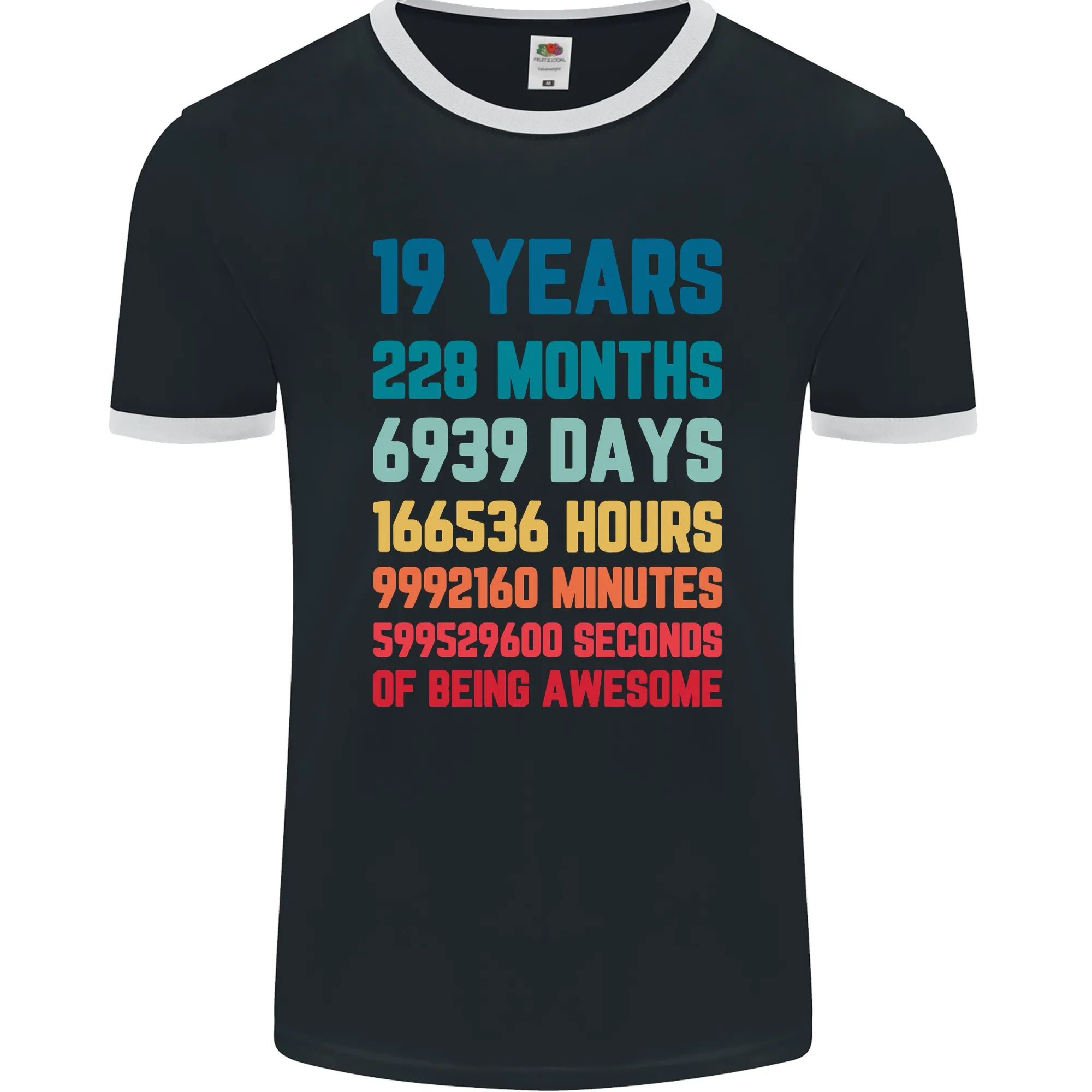 19th Birthday 19 Year Old Mens Ringer T-Shirt FotL