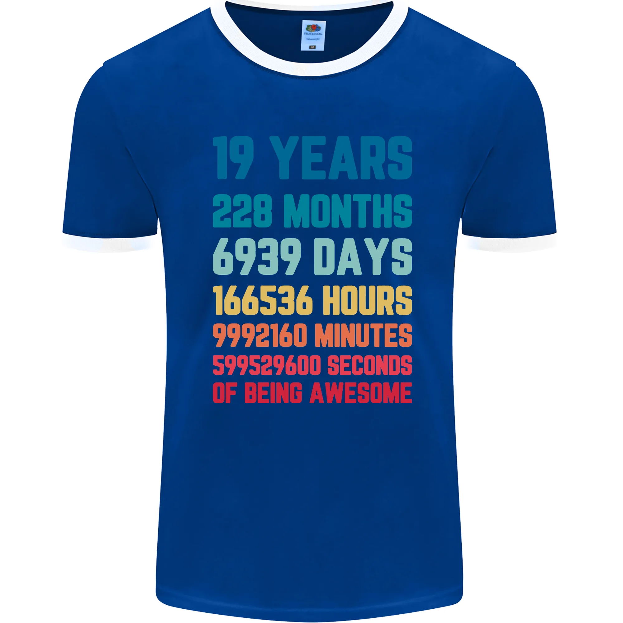 19th Birthday 19 Year Old Mens Ringer T-Shirt FotL