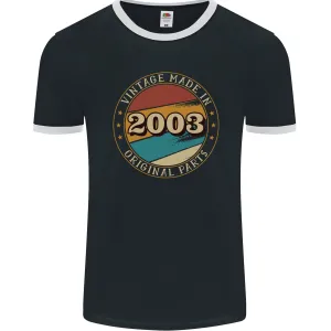 21st Birthday  Vintage Made In 2003 Mens Ringer T-Shirt FotL