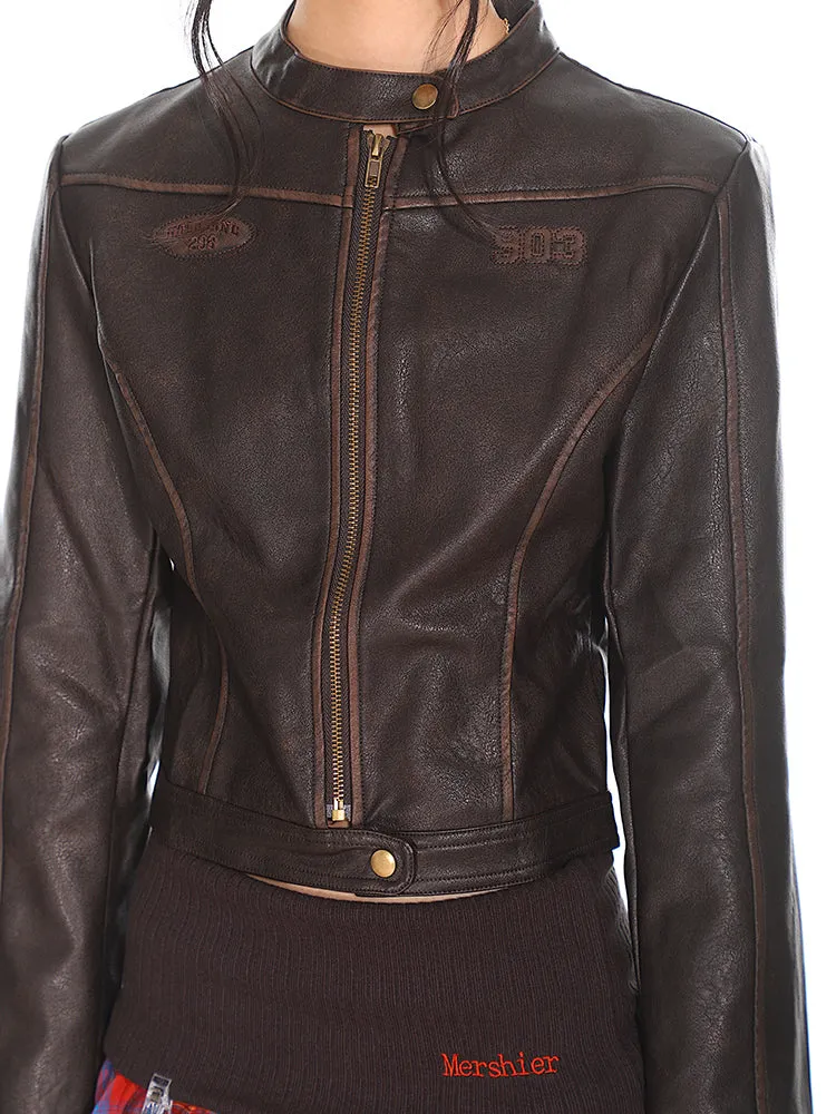 【24s Sep.】American Retro Motorcycle Slim Fit Leather Jacket