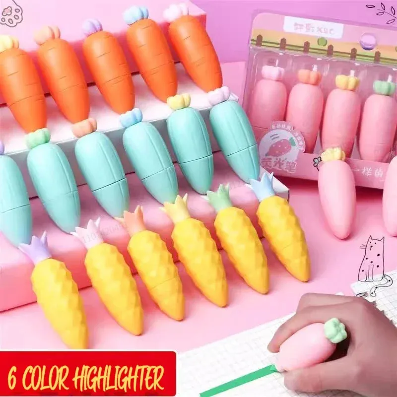 6 Pieces Melon Shape Fluorescent Highlighters Creative Doodle Pens