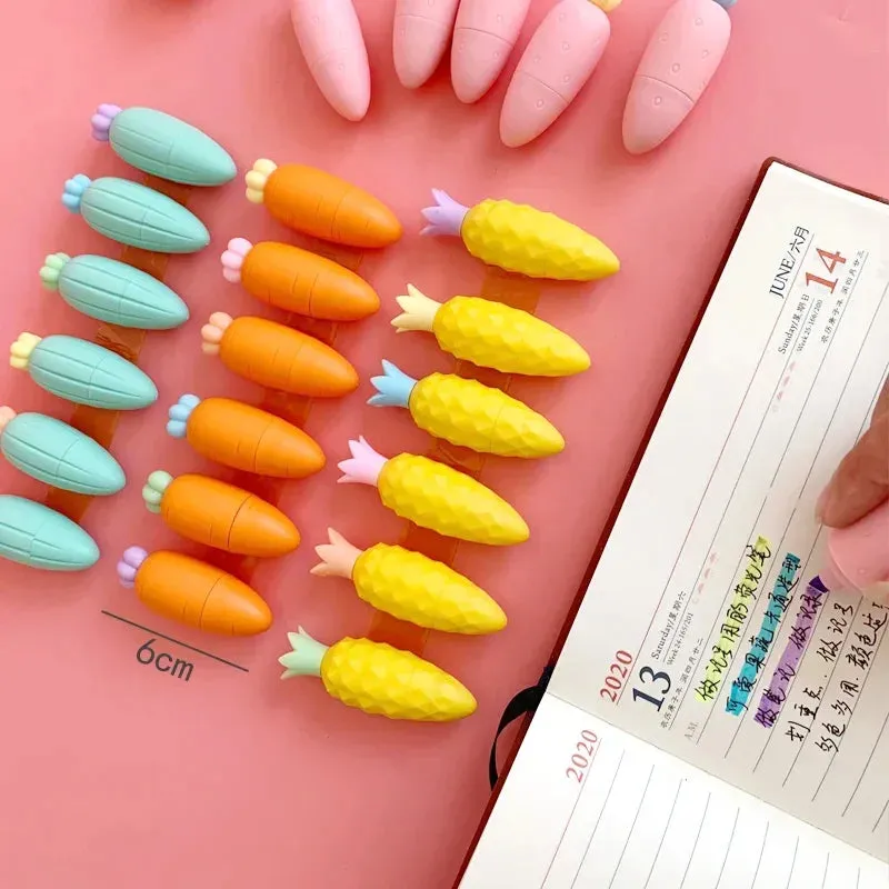6 Pieces Melon Shape Fluorescent Highlighters Creative Doodle Pens