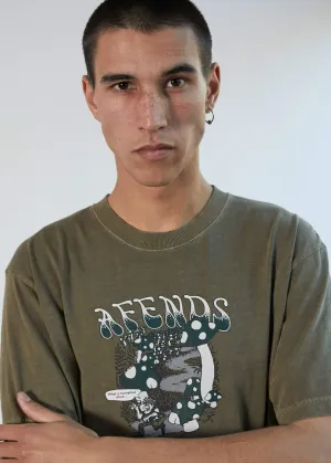 Afends Mens Kaleidoscope - Retro Fit Tee - Covert Green