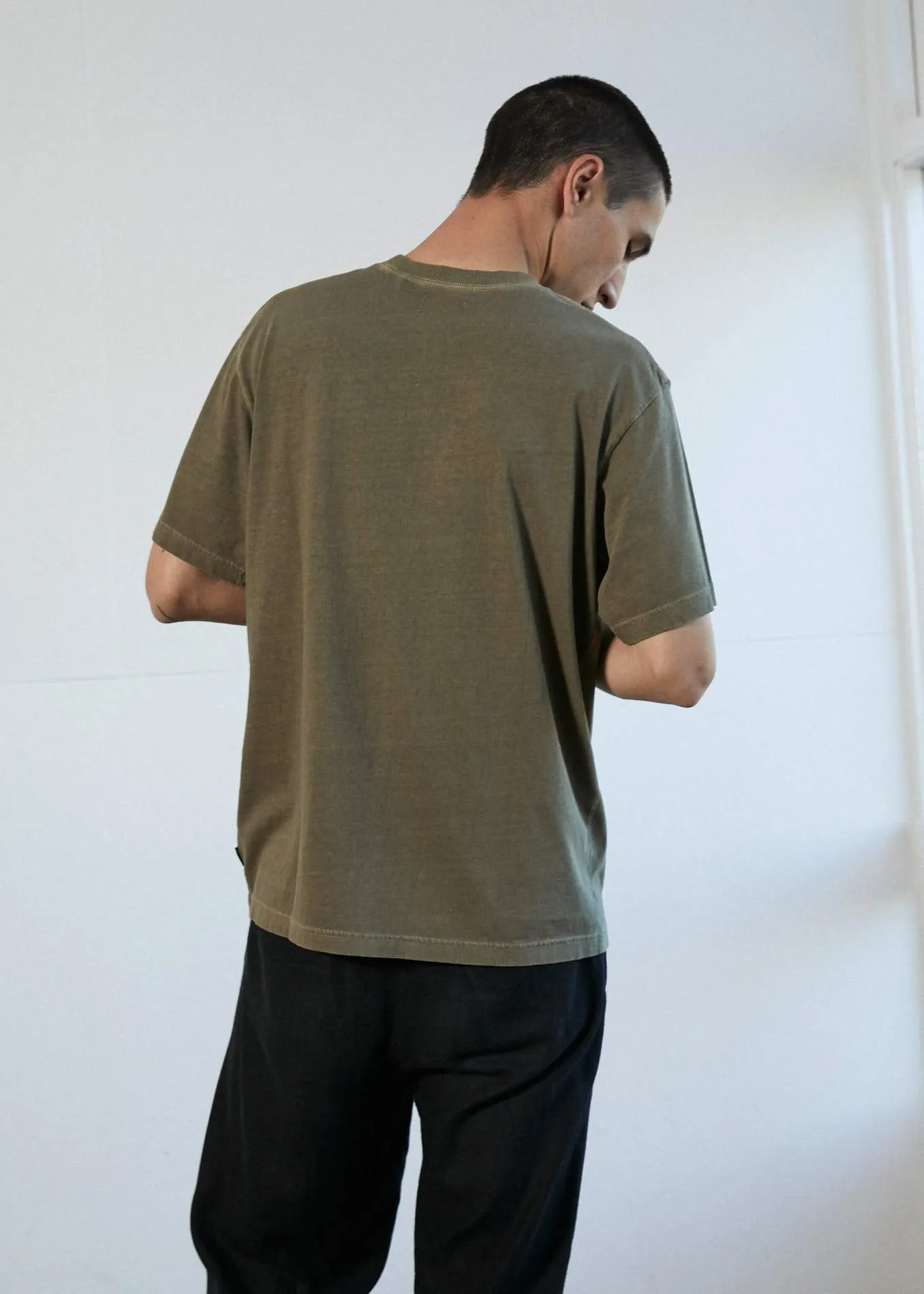 Afends Mens Kaleidoscope - Retro Fit Tee - Covert Green