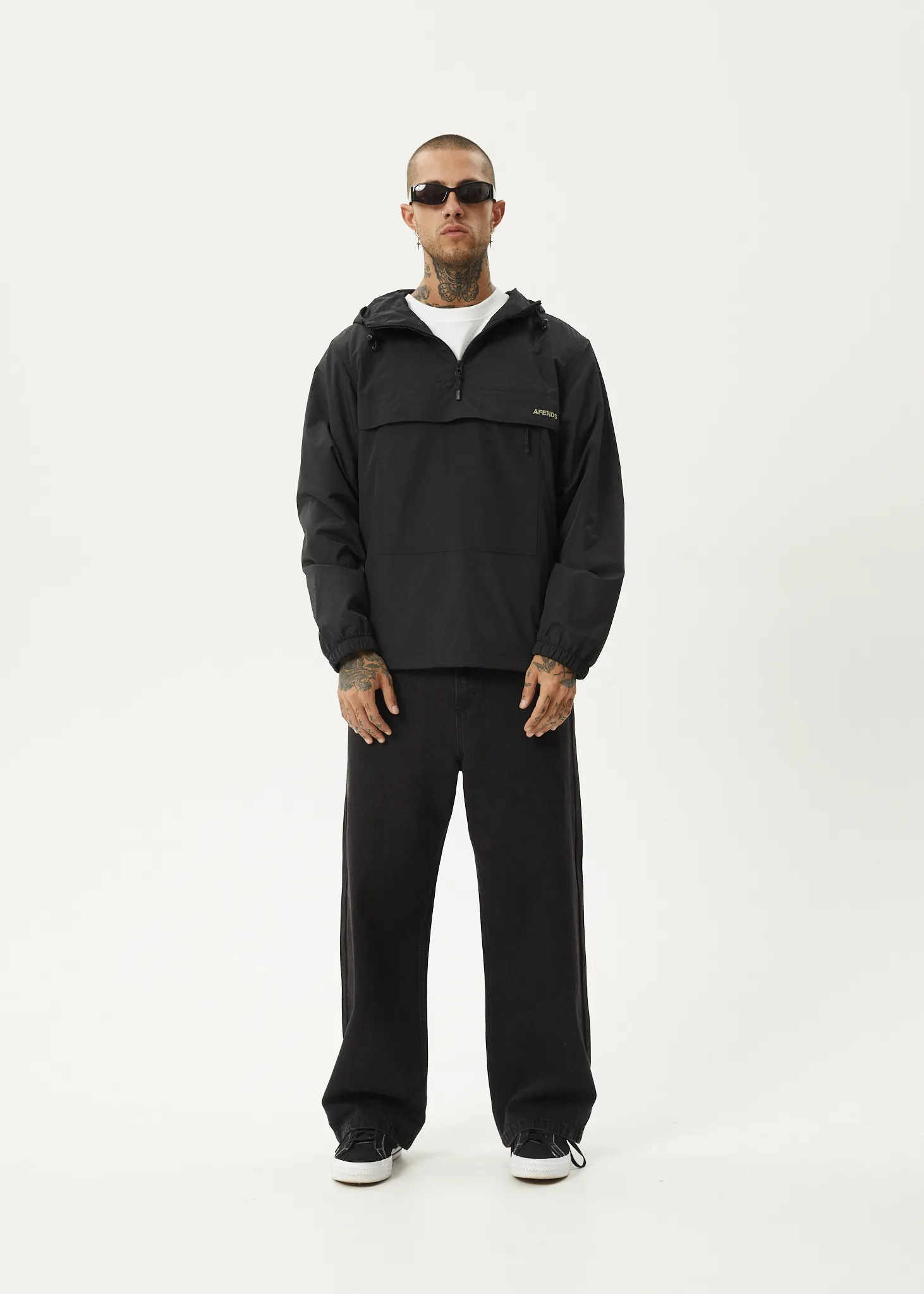 AFENDS Mens System - Water Resistant Spray Anorak Jacket - Black