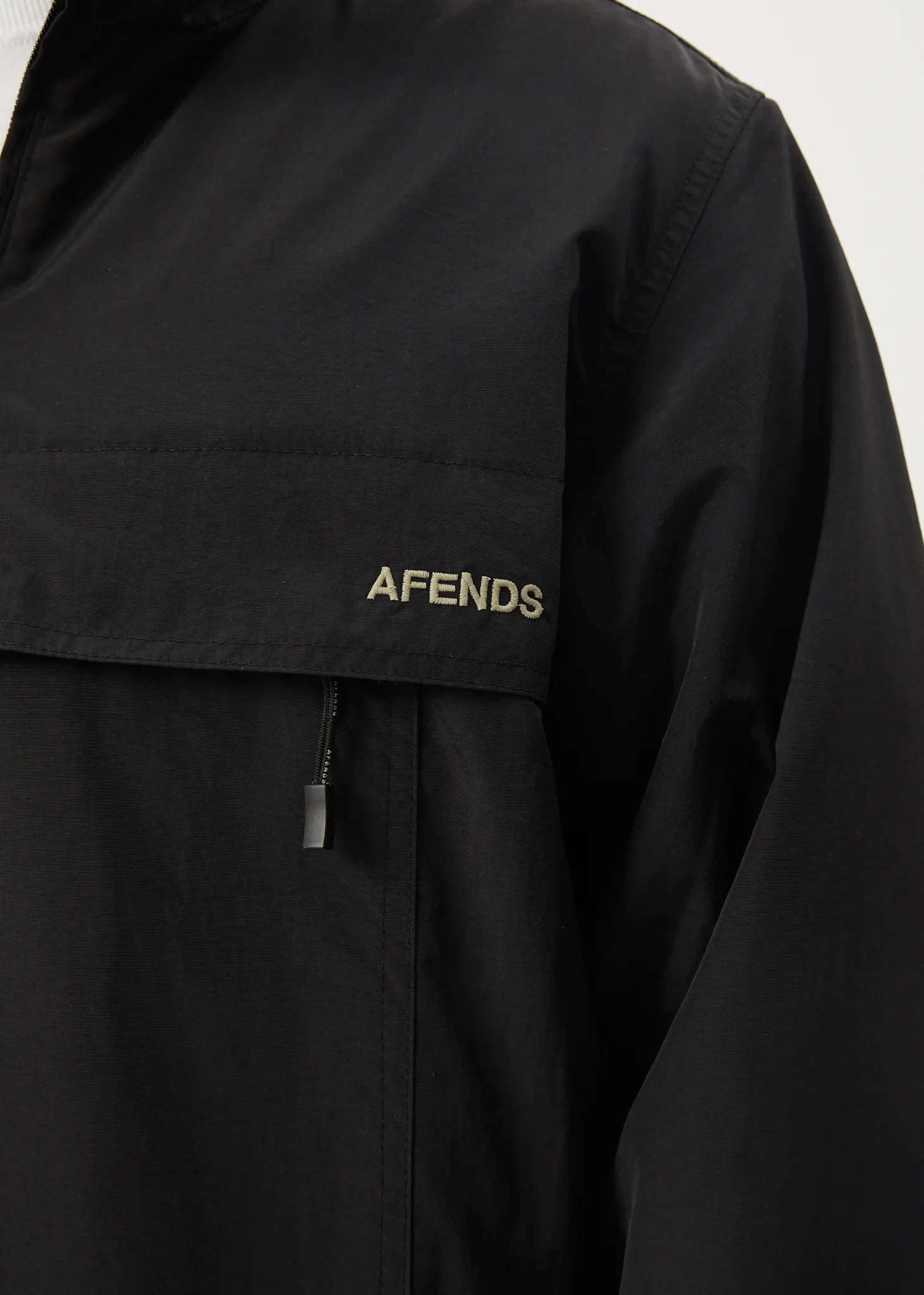 AFENDS Mens System - Water Resistant Spray Anorak Jacket - Black