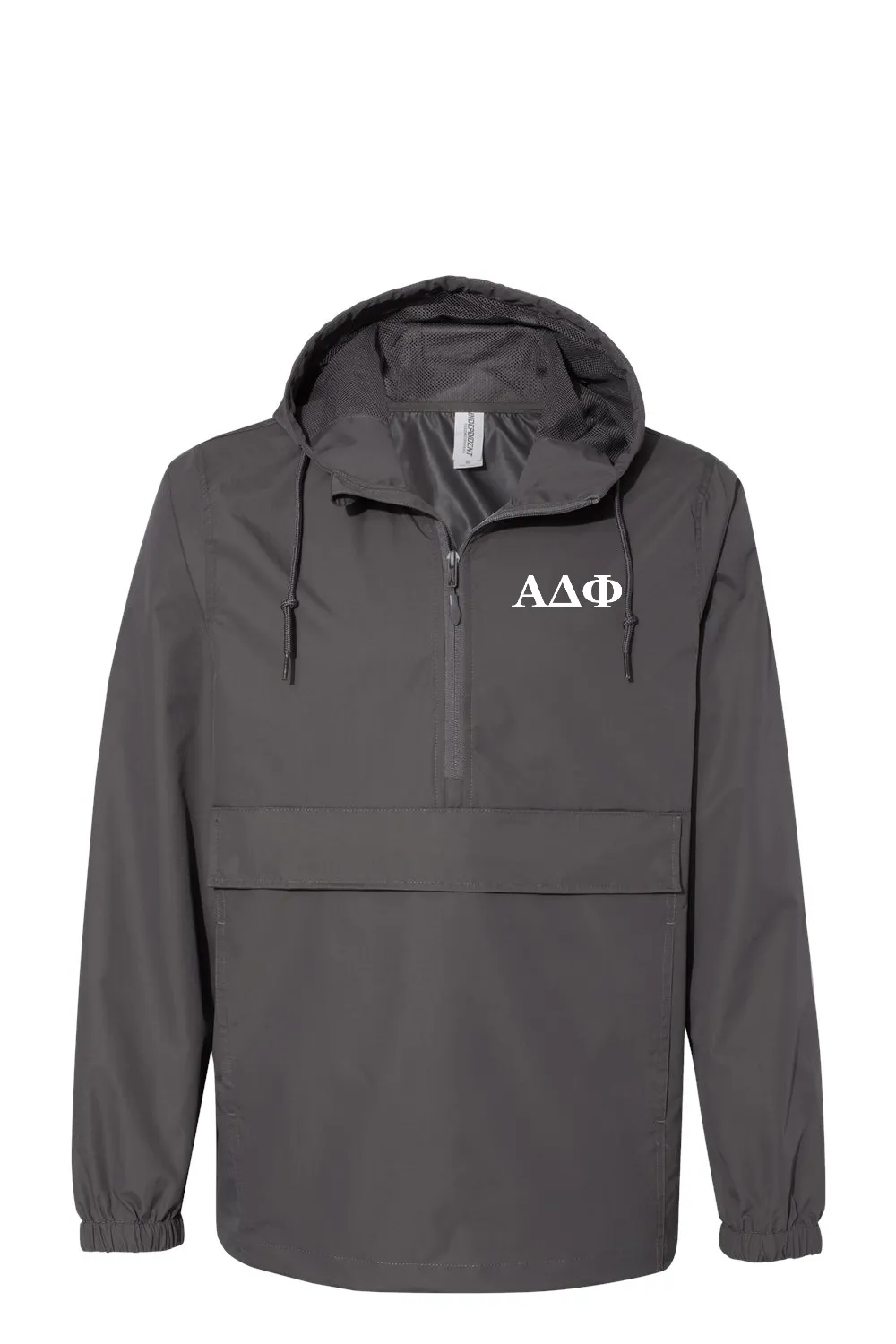 Alpha Delta Phi - Nylon Anorak - White Embroidered Letters