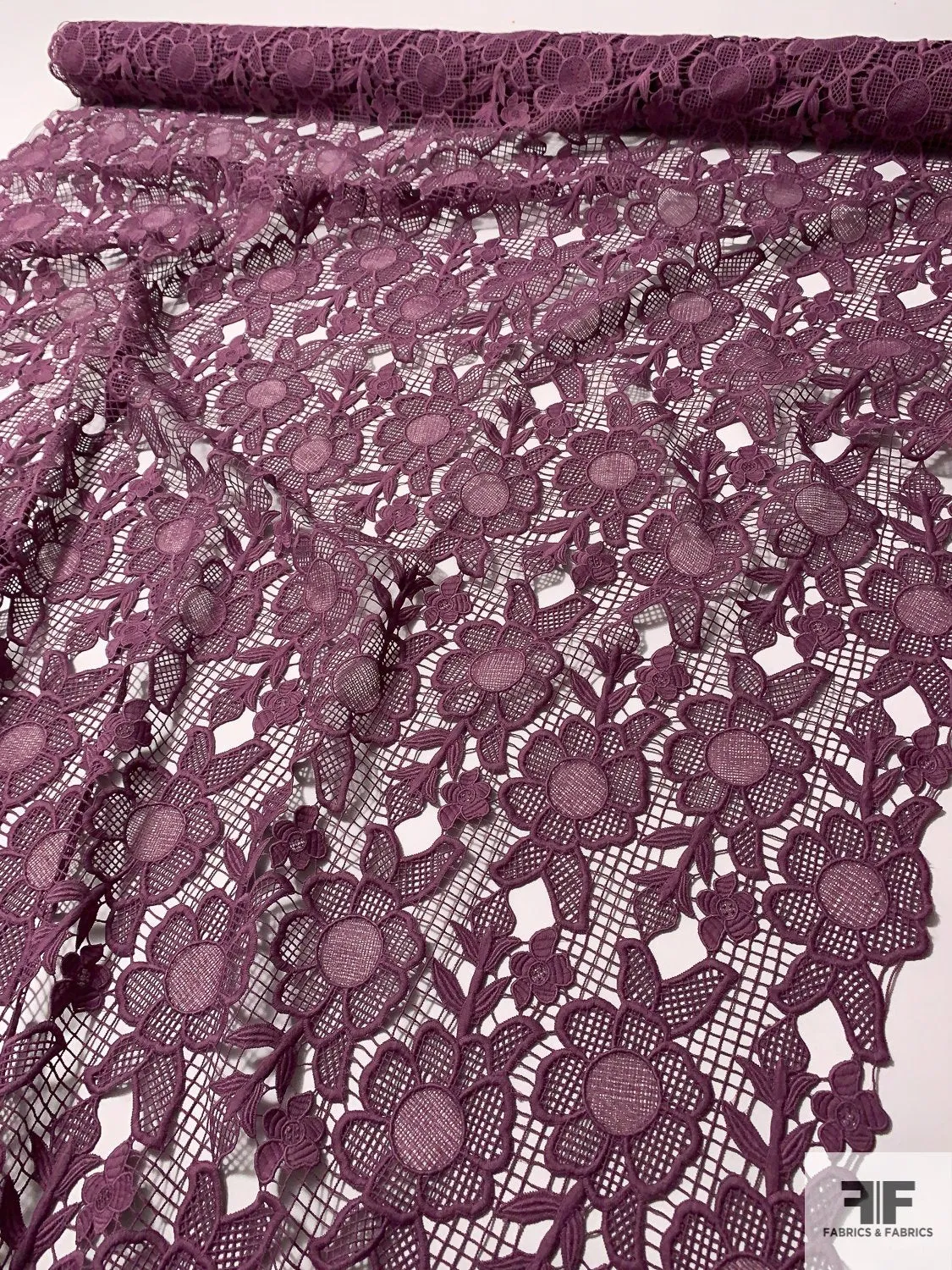 Anna Sui Floral Lines Guipure Lace - Mauve