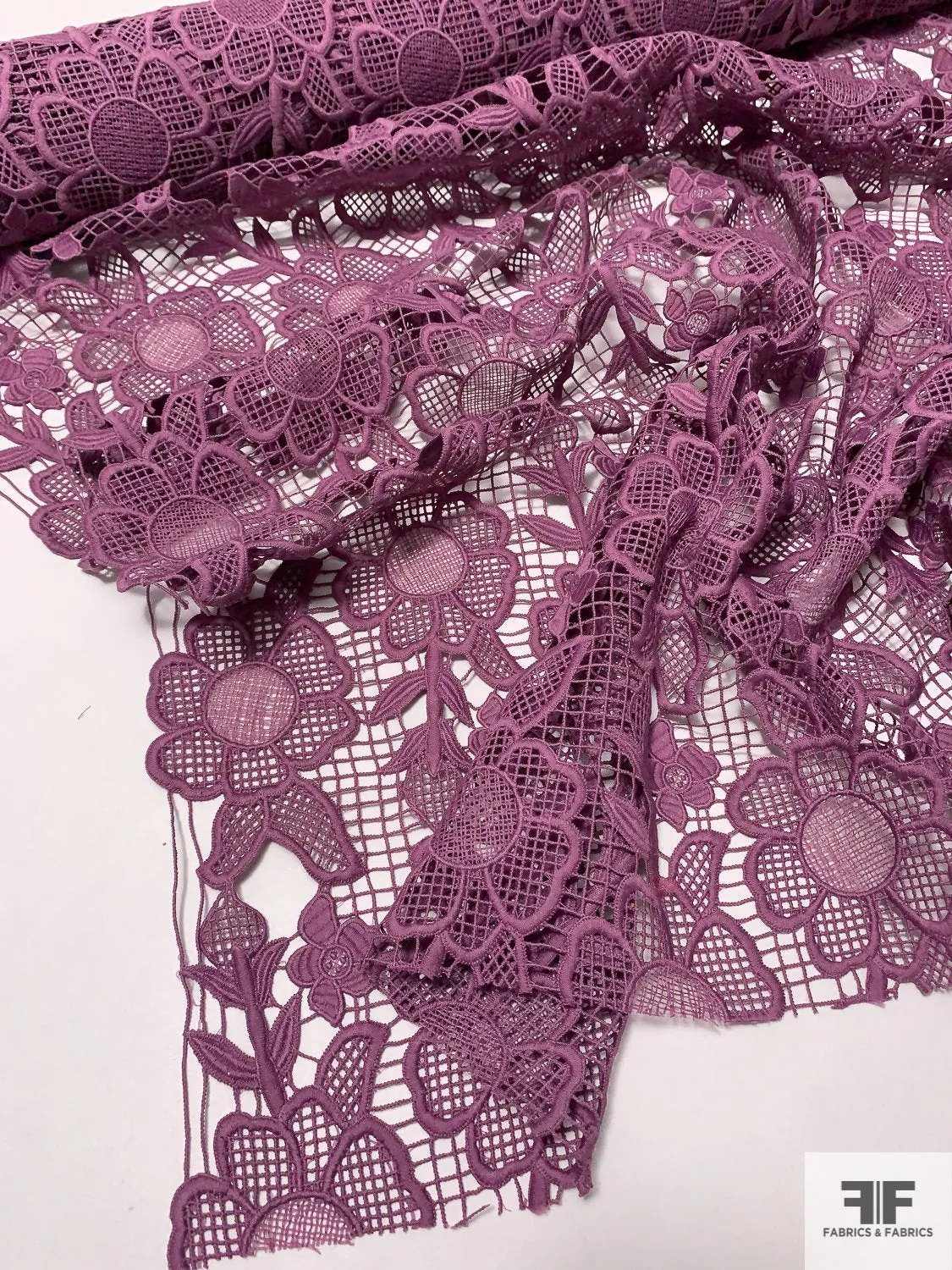 Anna Sui Floral Lines Guipure Lace - Mauve