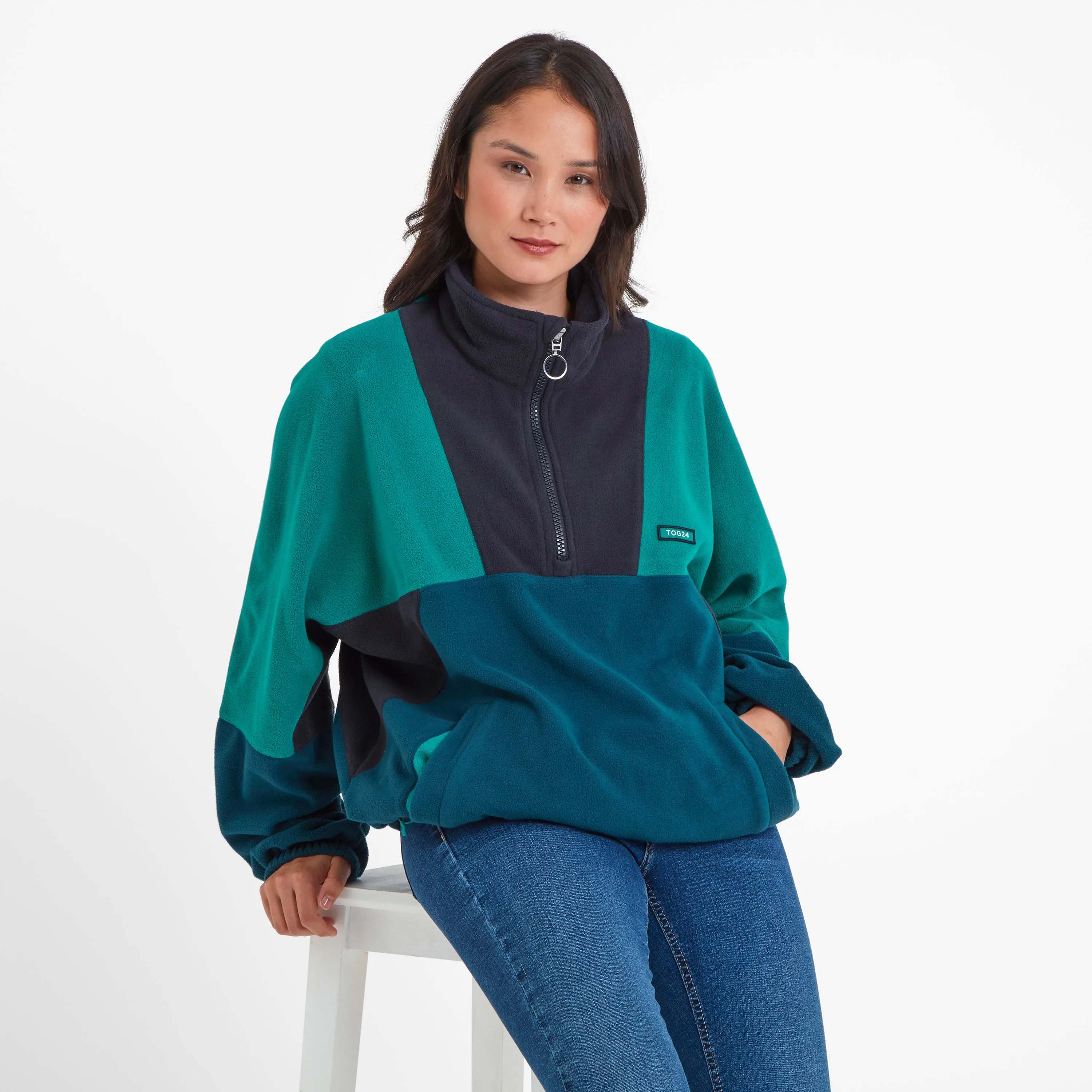 Aztec Fleece Jacket - Navy
