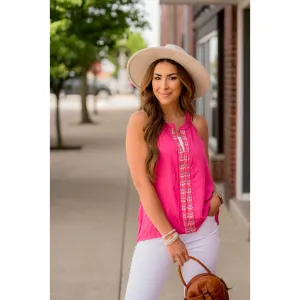 Aztec Stitched Halter Tank