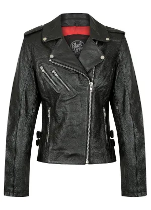 Black Arrow Ladies Gypsy Perfecto Leather Jacket