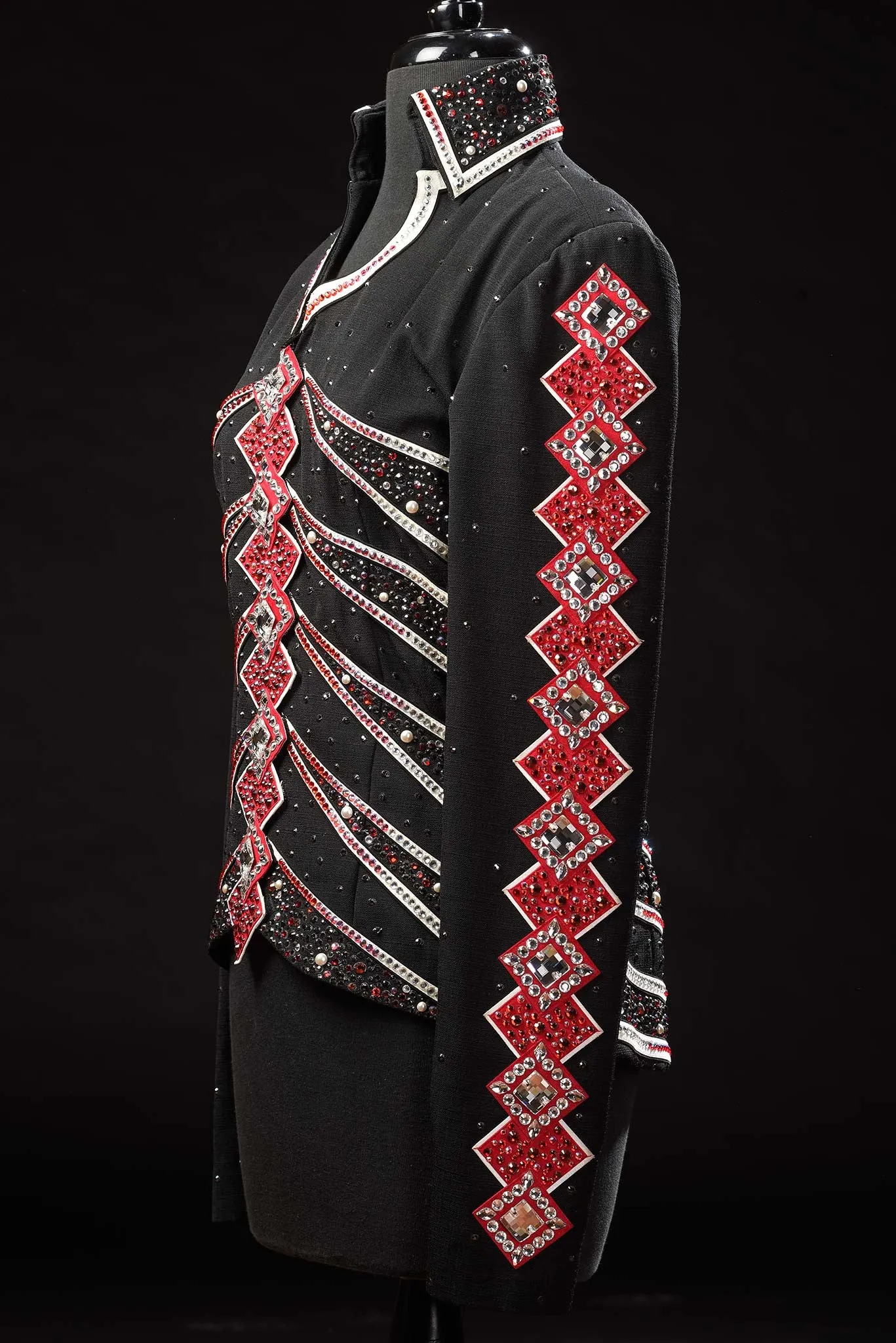 Black with Red/Jacket/Pants set, Ladies M, 1404AB