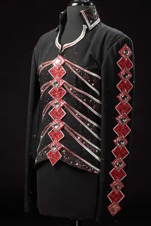 Black with Red/Jacket/Pants set, Ladies M, 1404AB