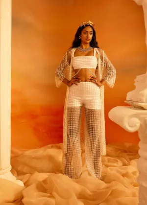Chandni White Hand Embroidered Coord Set