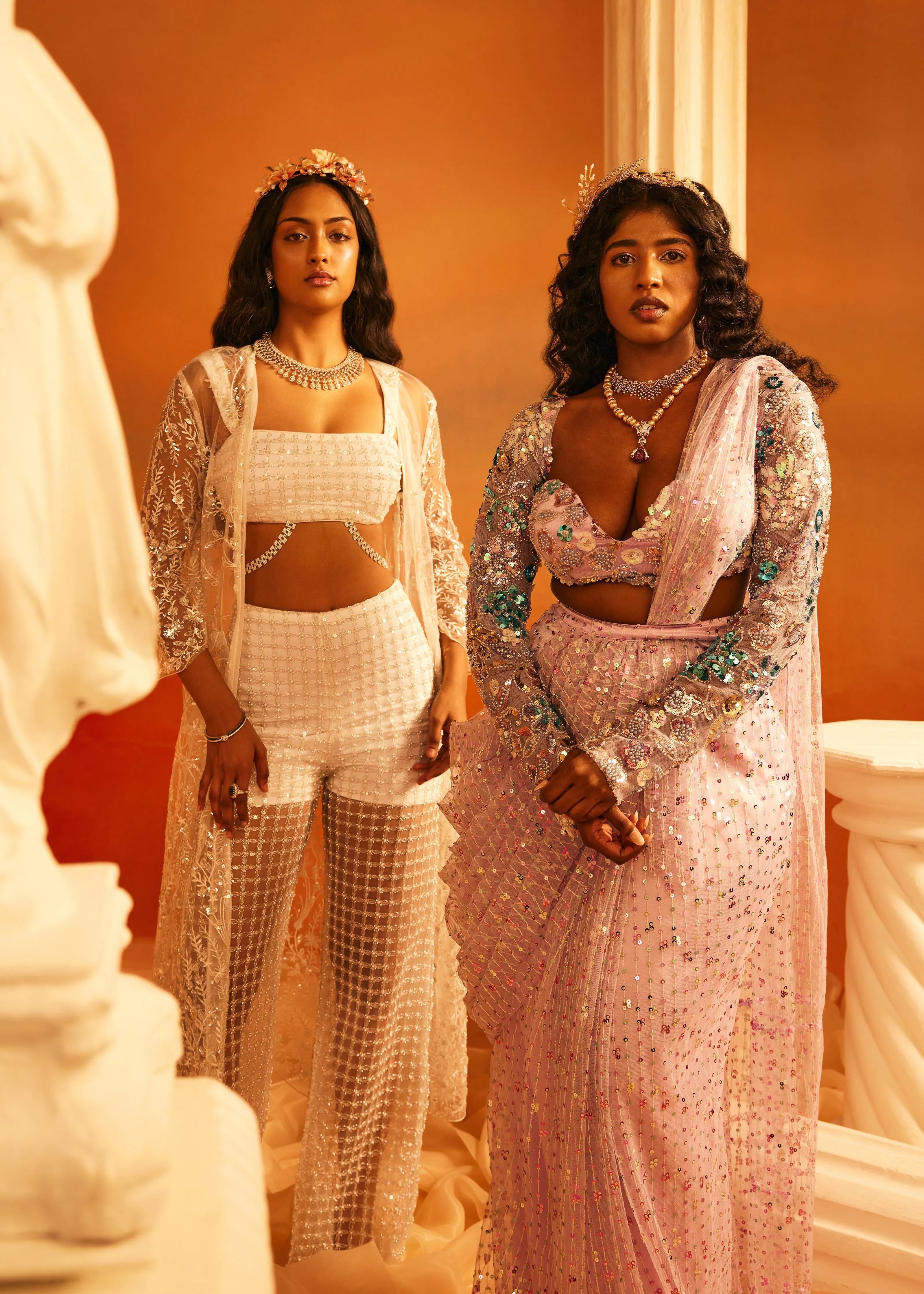 Chandni White Hand Embroidered Coord Set