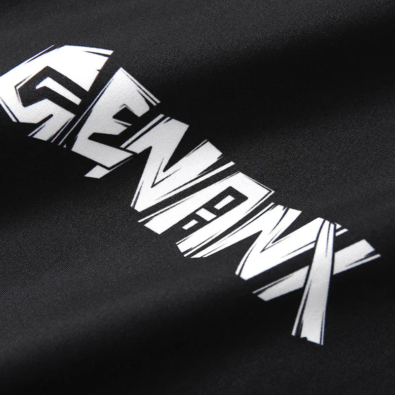 Comic Black And White Graffiti Print Baseball Couple Jacket
