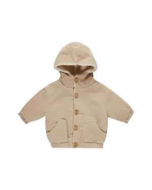 Corduroy Hooded Jacket in Latte