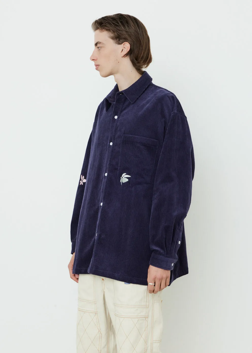Corduroy Long Sleeve Oversized Shirt