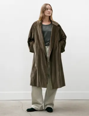Cotton Silk Corduroy Oversized Coat Military