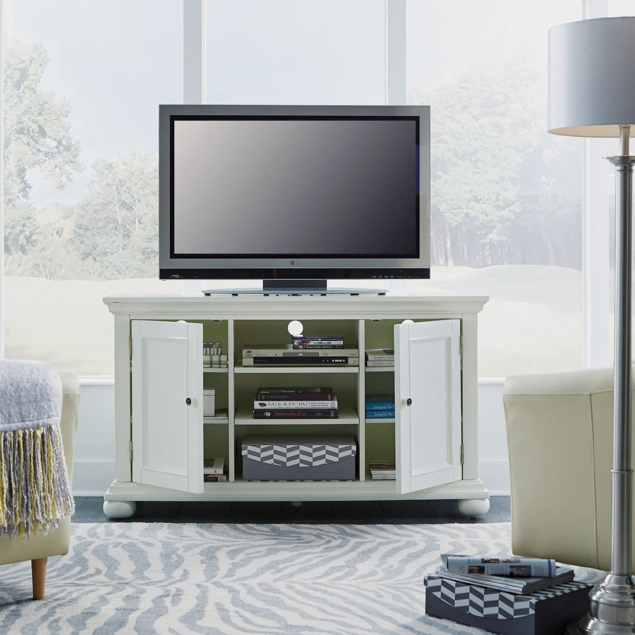 Dover Off-White Entertainment Center