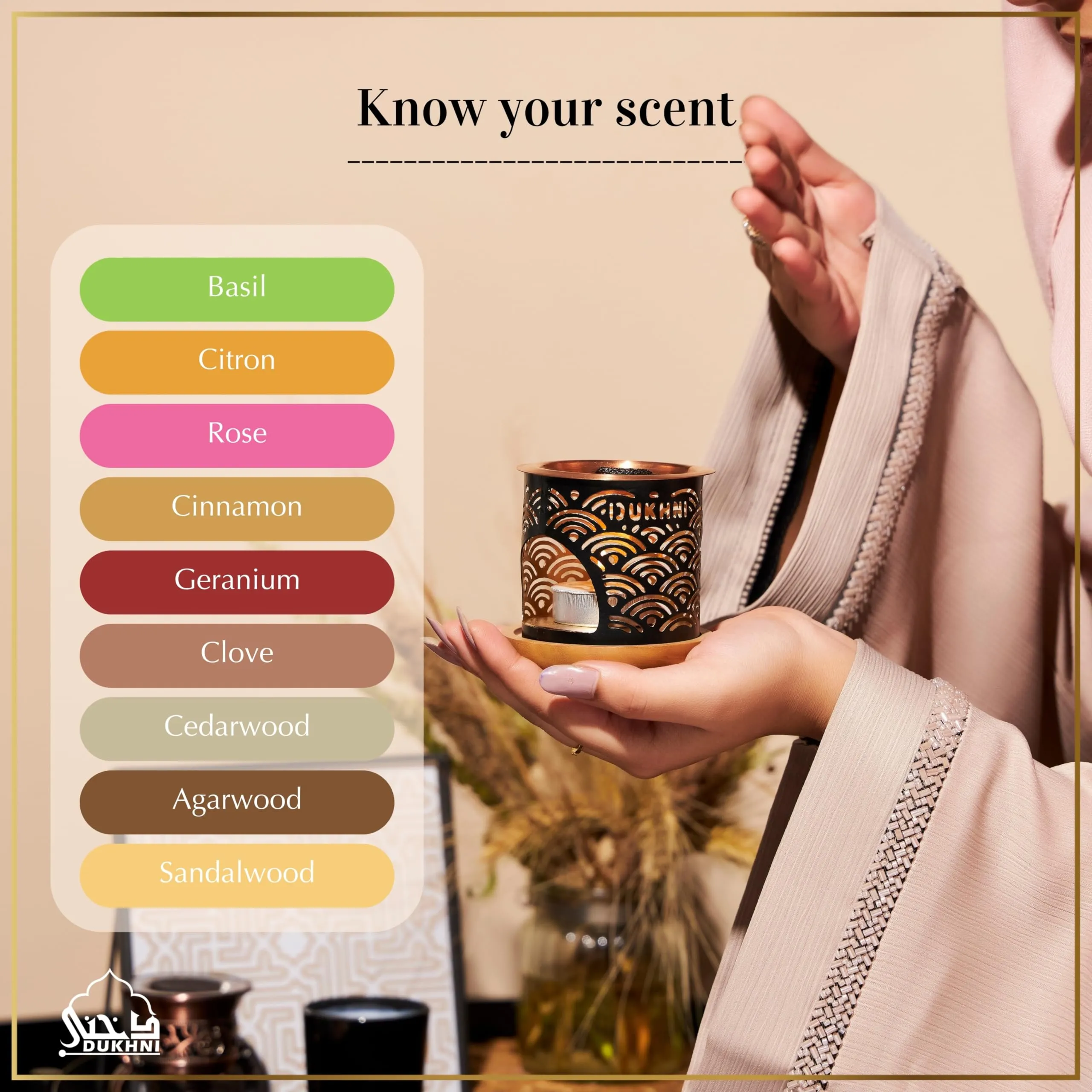 Dukhni Oud Al Khaleeji Bakhoor (Small) & Free Tree of Life Exotic Incense Burner