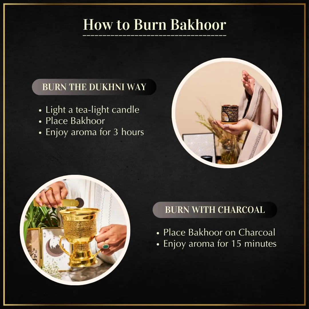 Dukhoon Al Khaleeji Oud Bakhoor عود بخور خليجي by Dukhni | Authentic Arabic Bakhoor Incense | 40 gm jar | Handmade, Luxurious | Zesty Oriental Blend | Perfect for Prayer, Ramadan & Eid Gift Hampers
