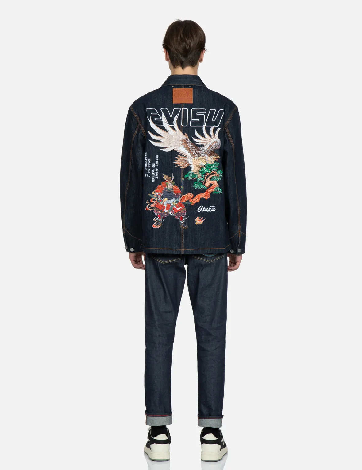 Eagle and Samurai Embroidery Retro Denim Jacket