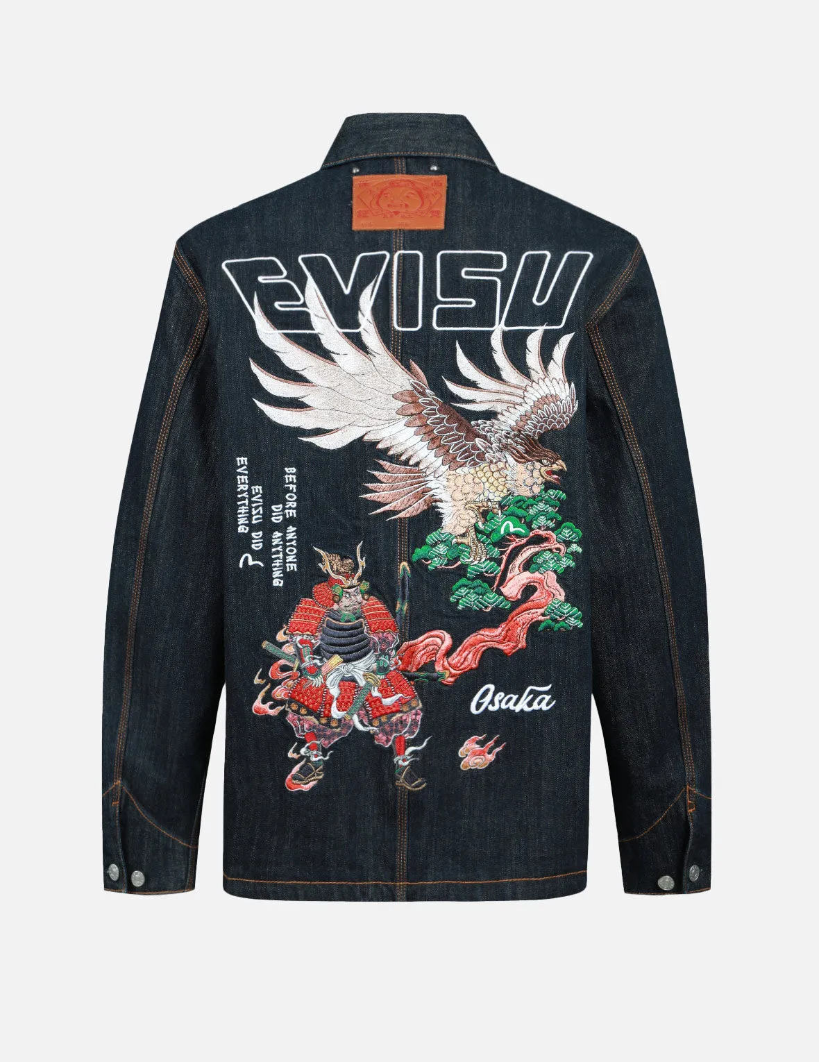 Eagle and Samurai Embroidery Retro Denim Jacket