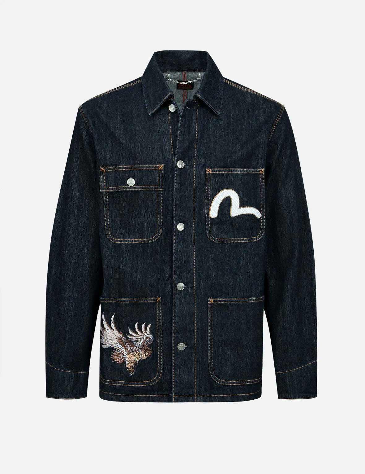 Eagle and Samurai Embroidery Retro Denim Jacket