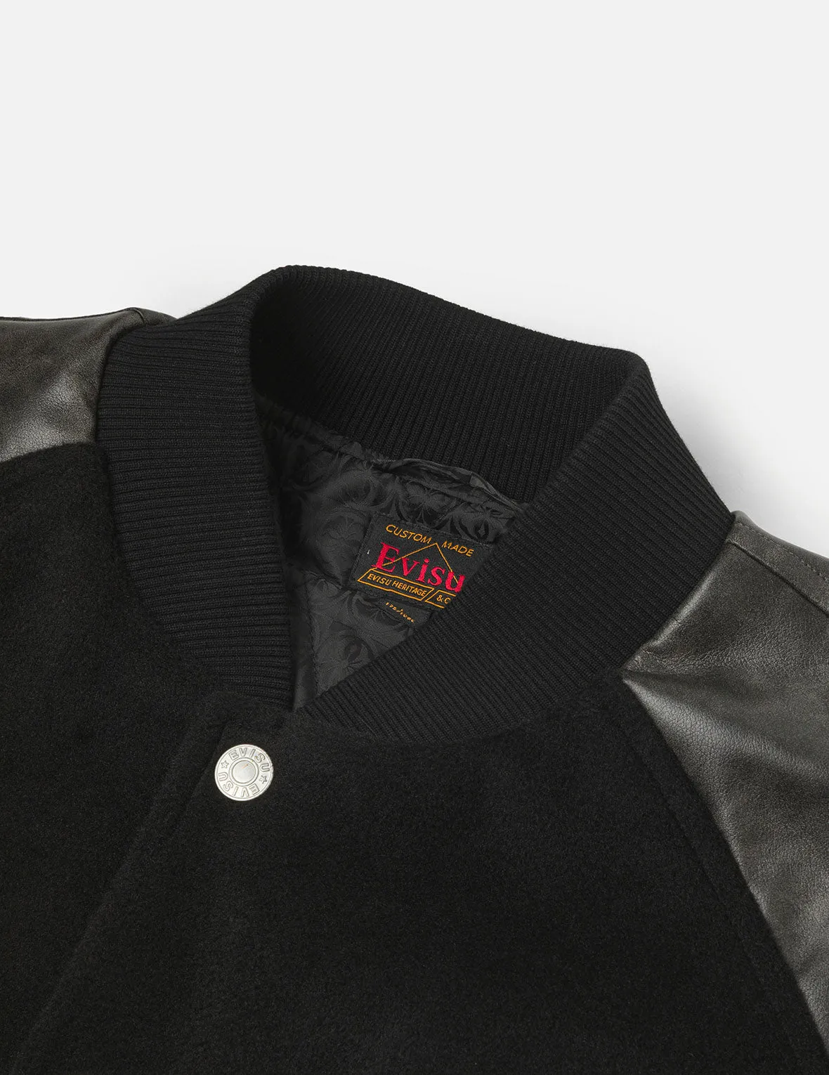 Ebisu and Seagull Embroidery Relax Fit Padded Varsity Jacket