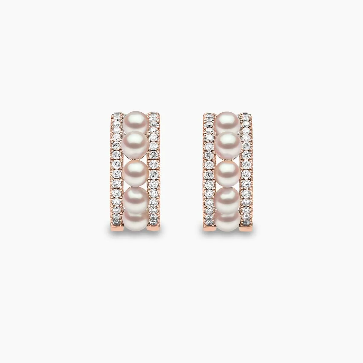 Eclipse 18K Gold Akoya Pearl and Diamond Hoop Starlit Earrings