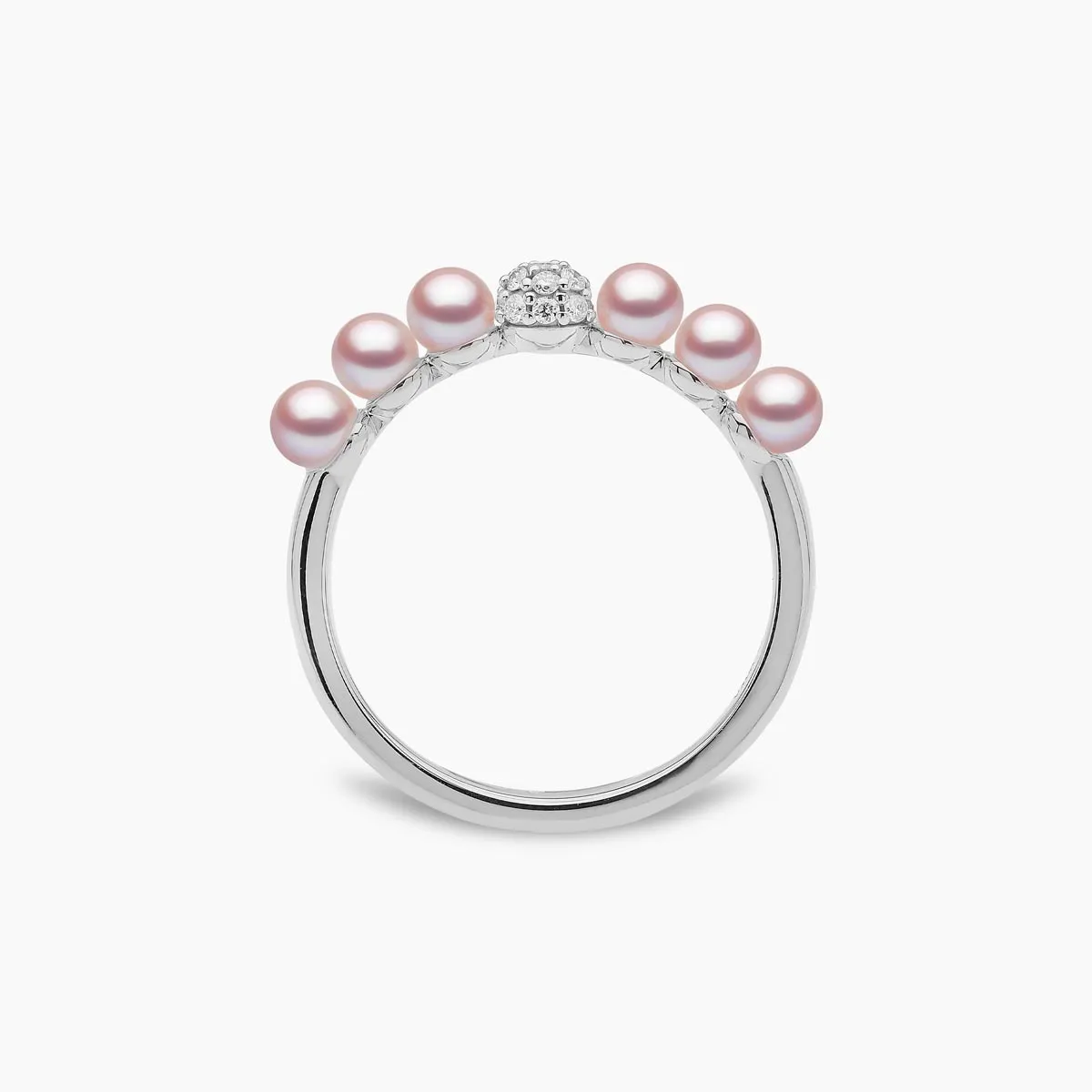 Eclipse 18K Gold Pearl and Diamond Cosmic Ring