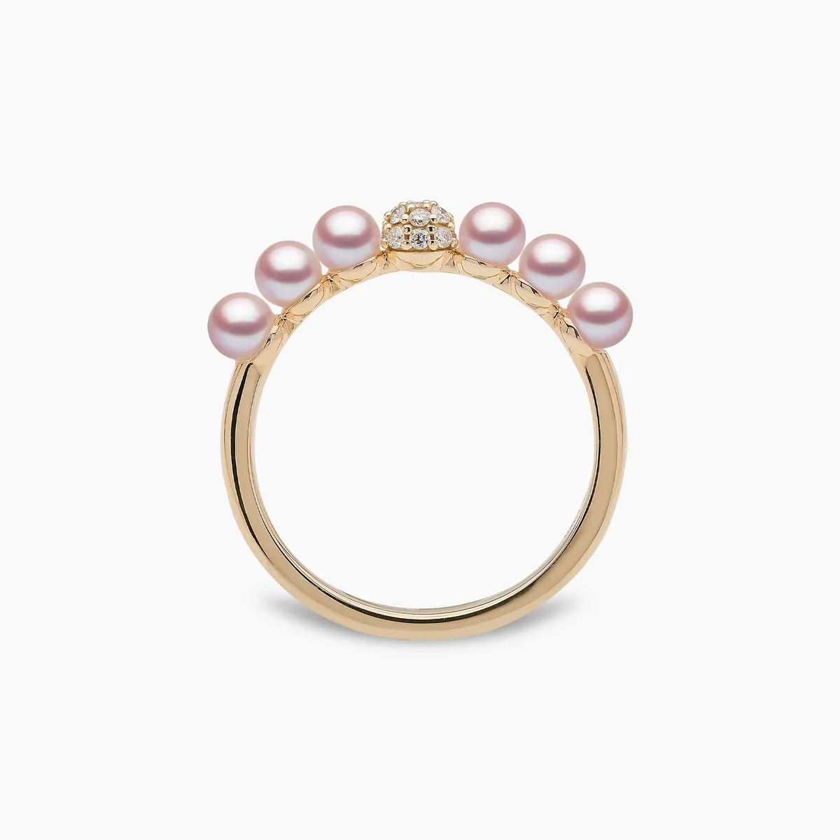 Eclipse 18K Gold Pearl and Diamond Cosmic Ring