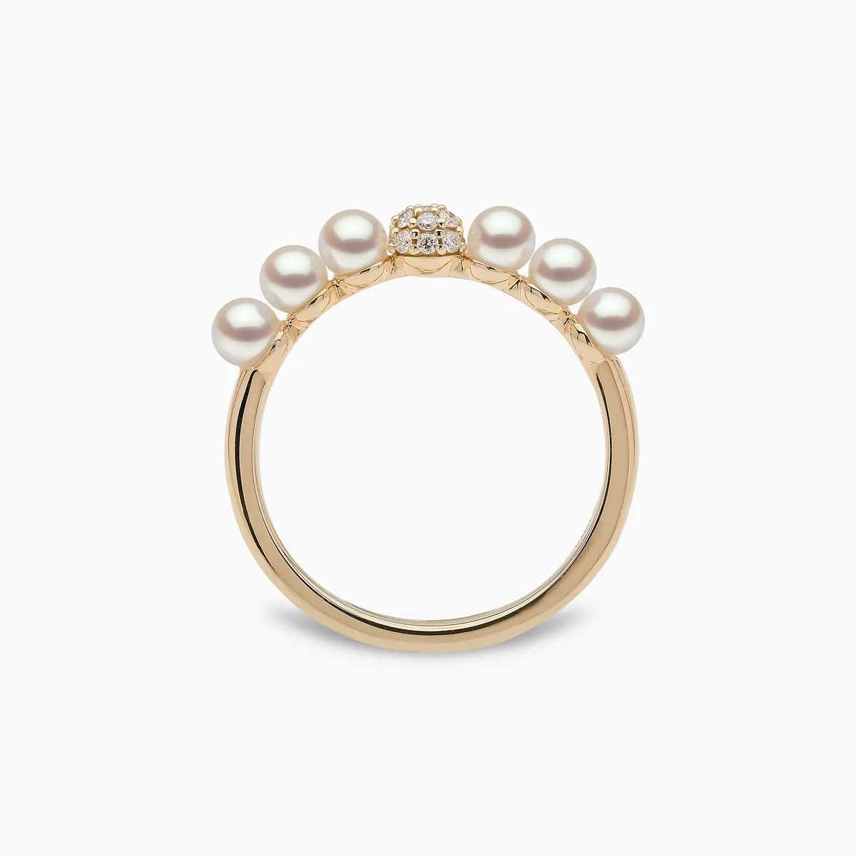 Eclipse 18K Gold Pearl and Diamond Cosmic Ring