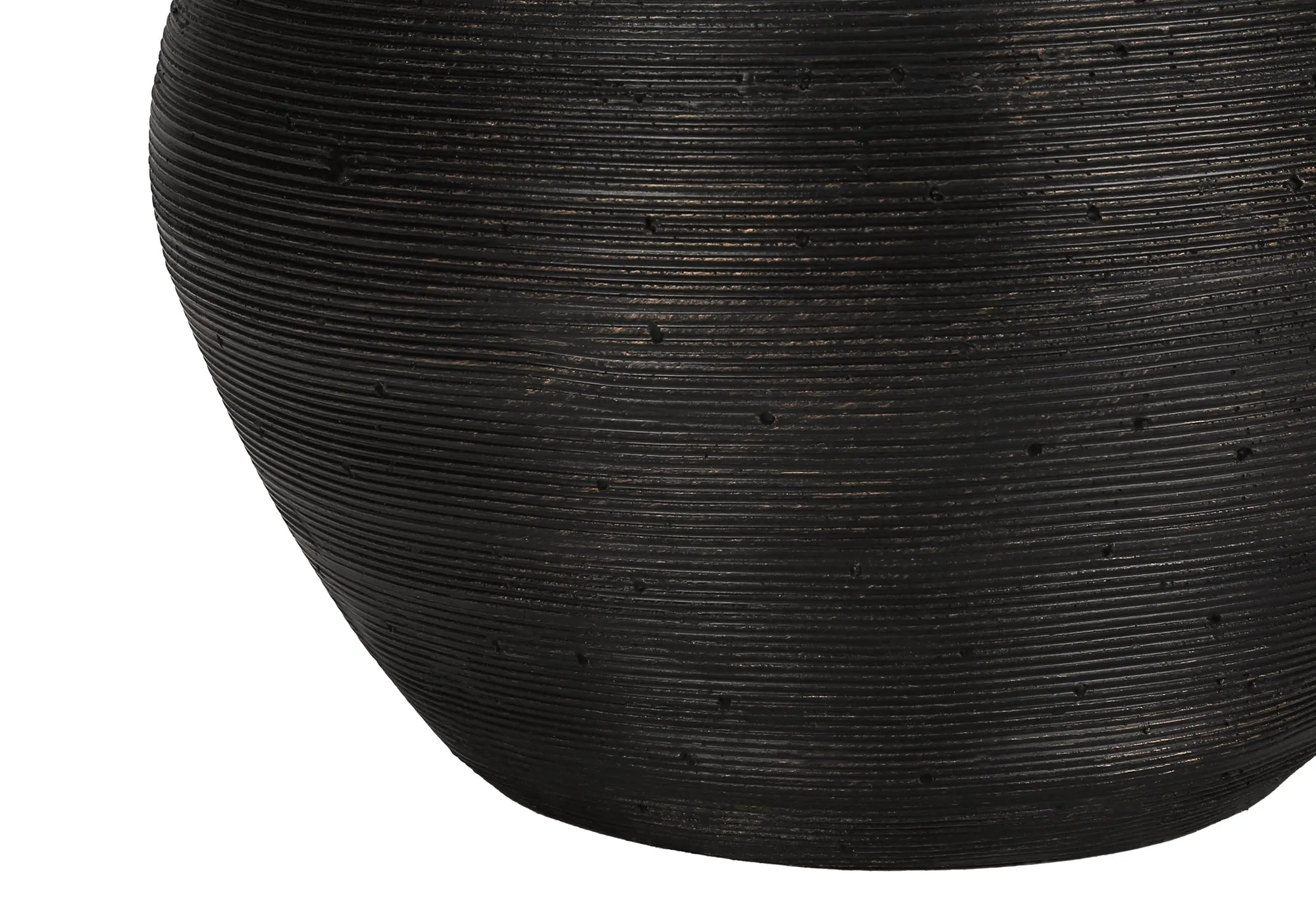 Eclipse Glow - 25"H Black Concrete Table Lamp with Ivory / Cream Contemporary Shade
