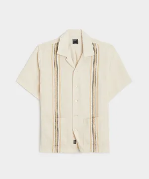 Embroidered Leisure Shirt in Sand Dollar