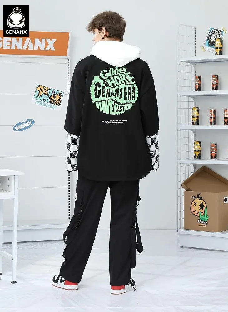 Fake Two Piece Plaid Print Baseball Collar Jacket
