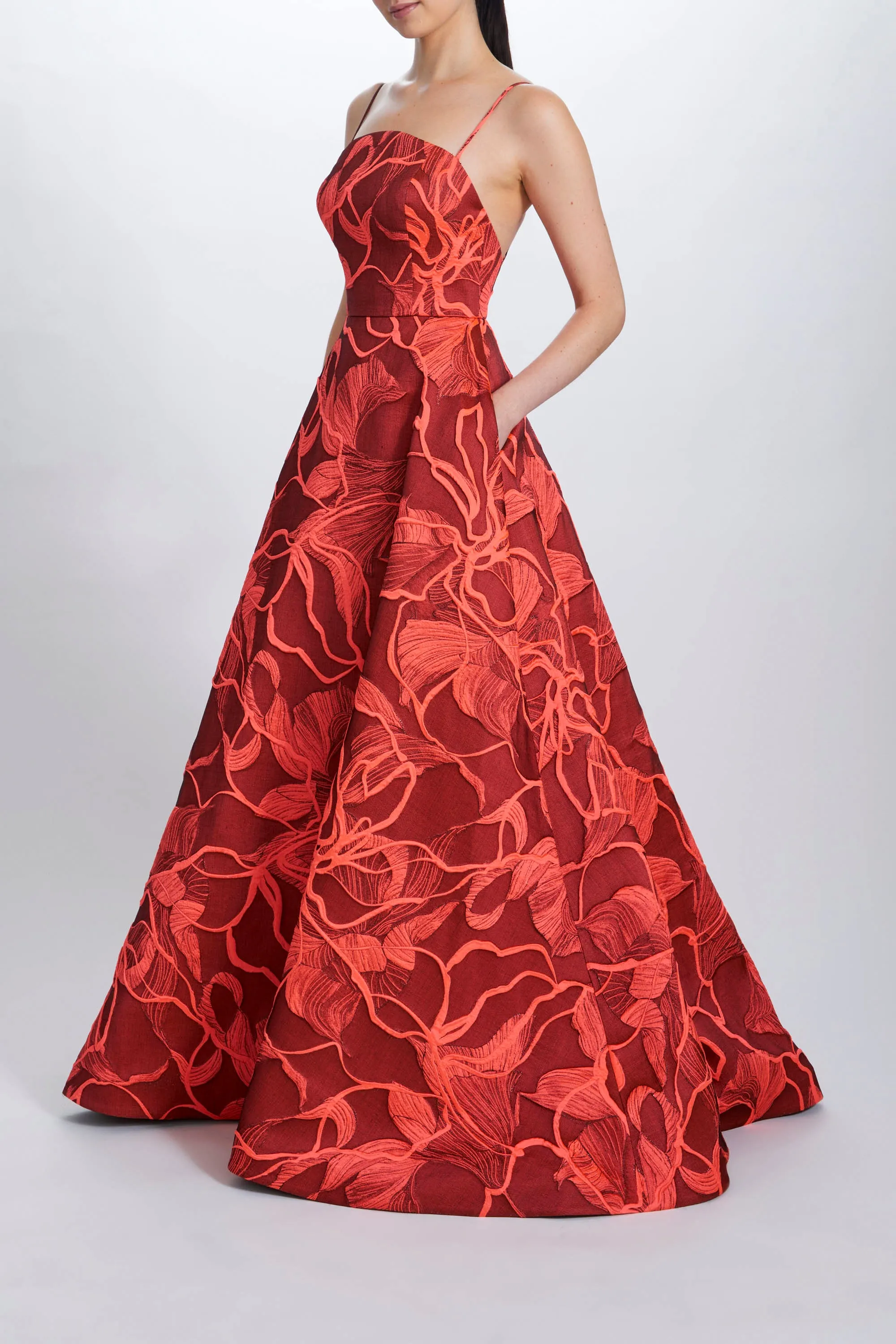 Floral Jacquard Gown