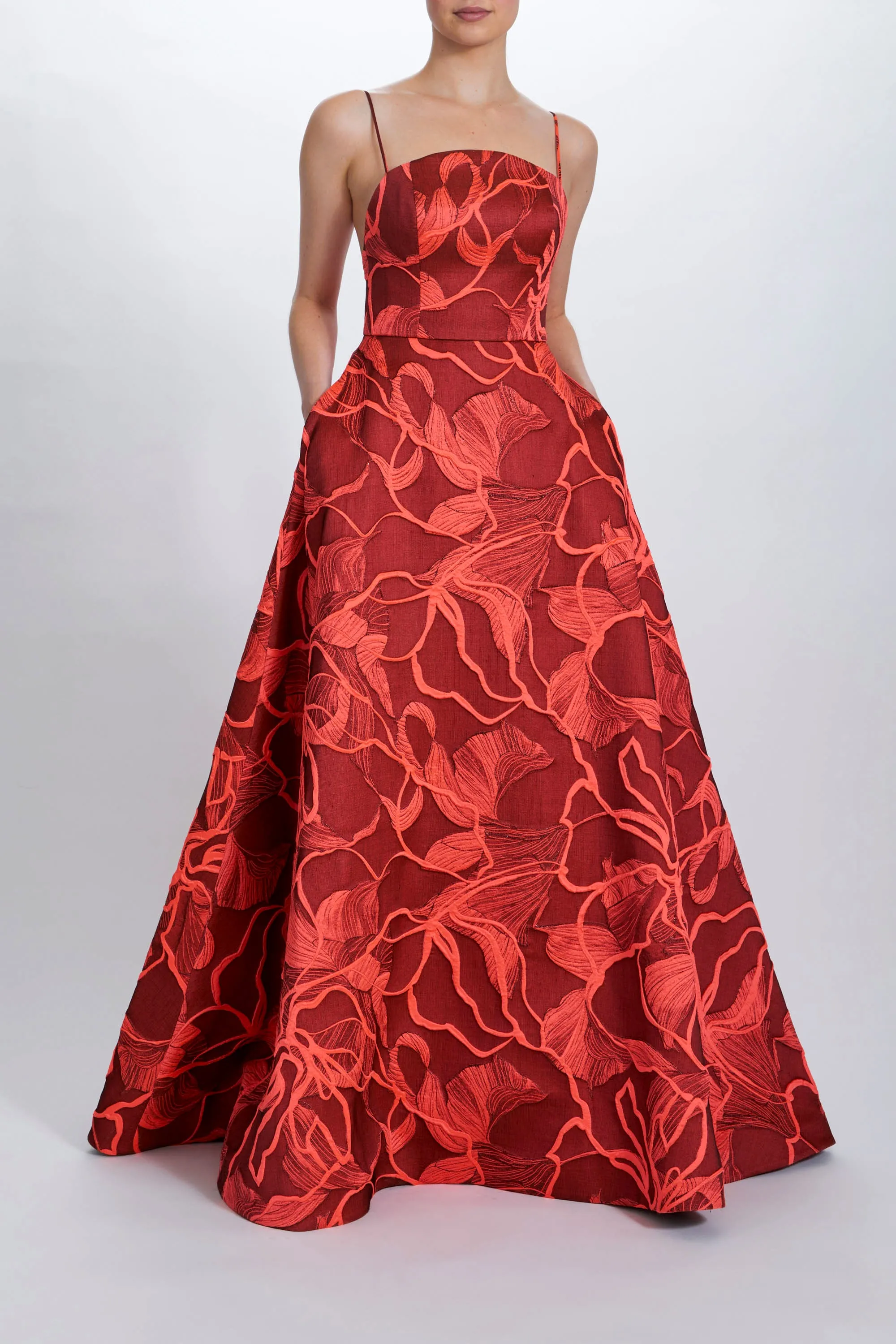 Floral Jacquard Gown