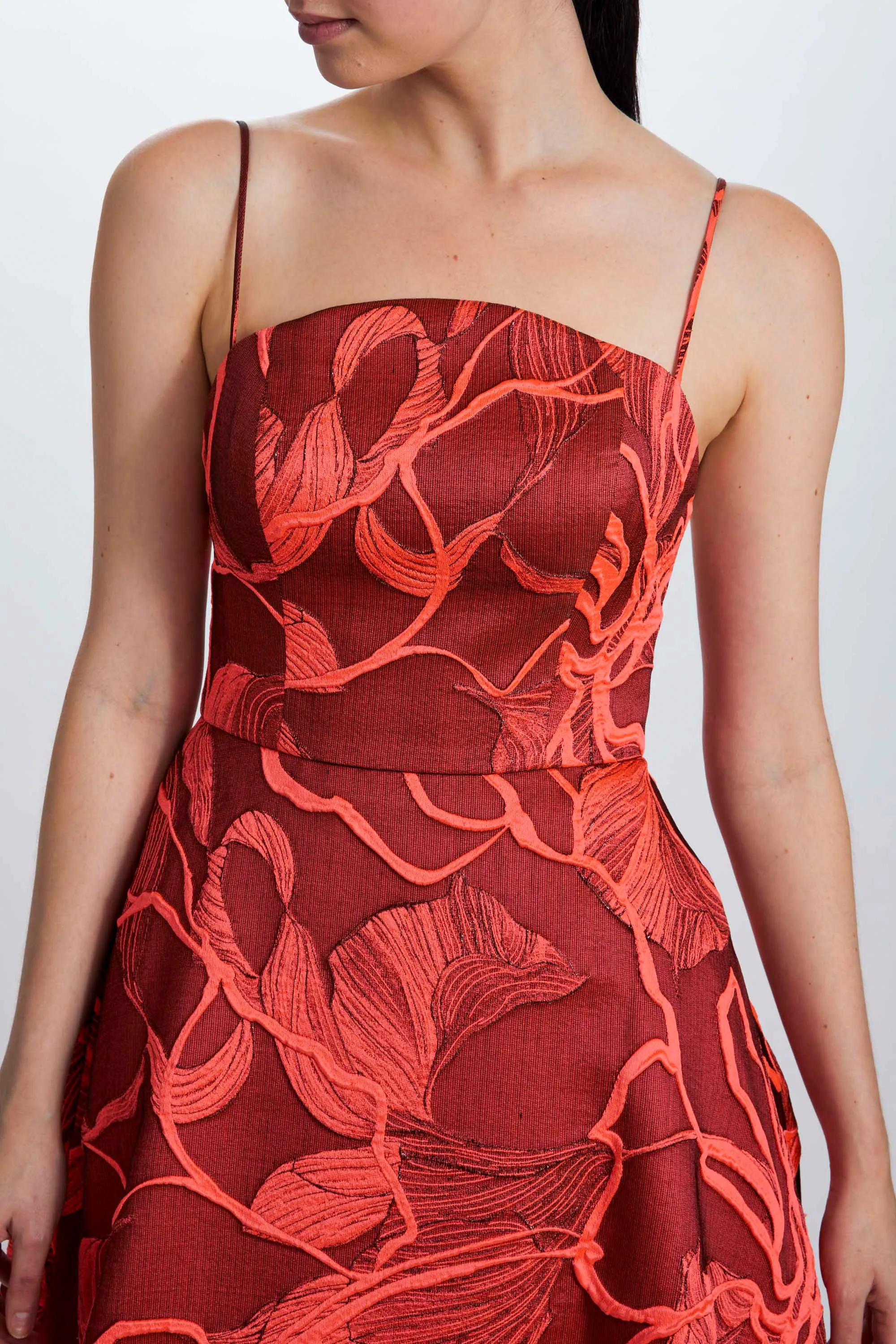 Floral Jacquard Gown