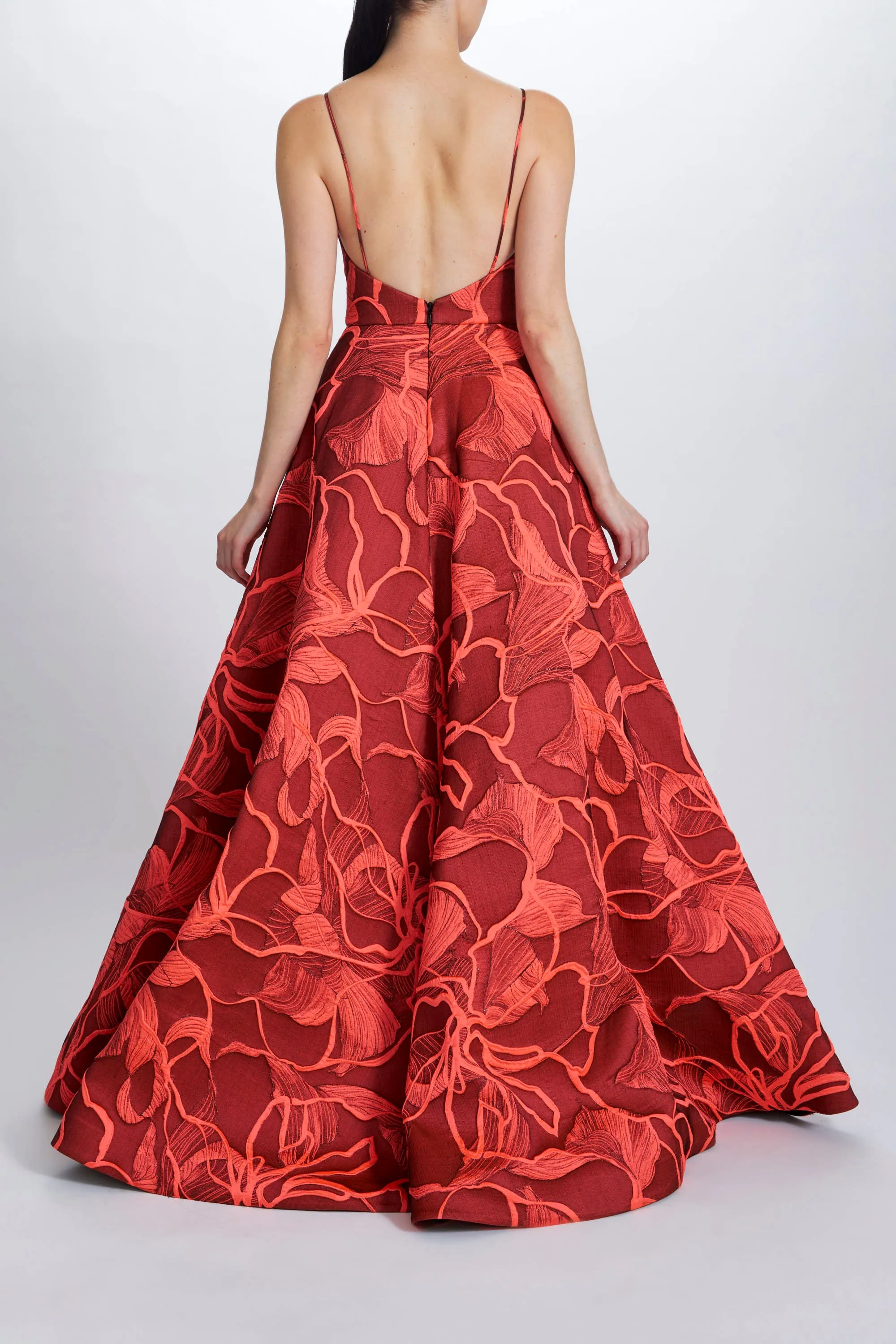 Floral Jacquard Gown