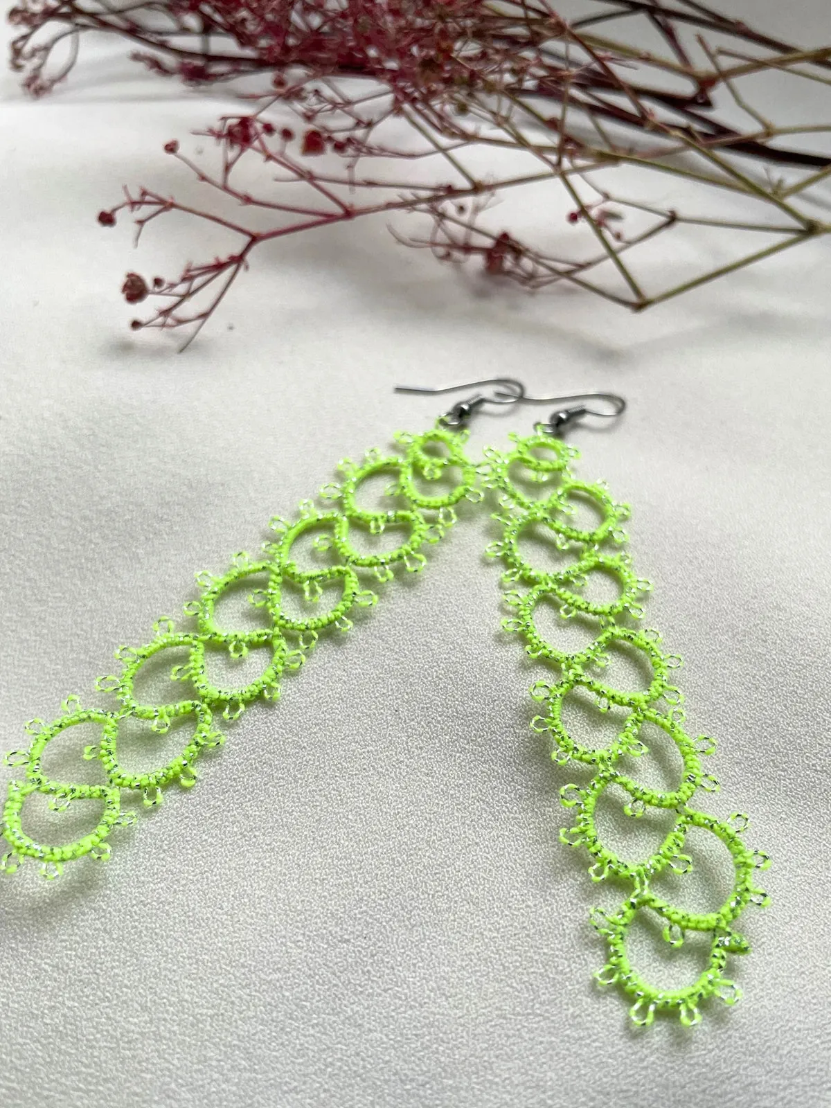 Fluorescent Lime Glow Earrings