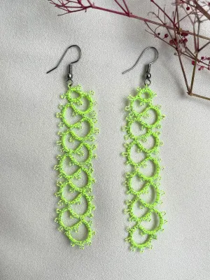 Fluorescent Lime Glow Earrings
