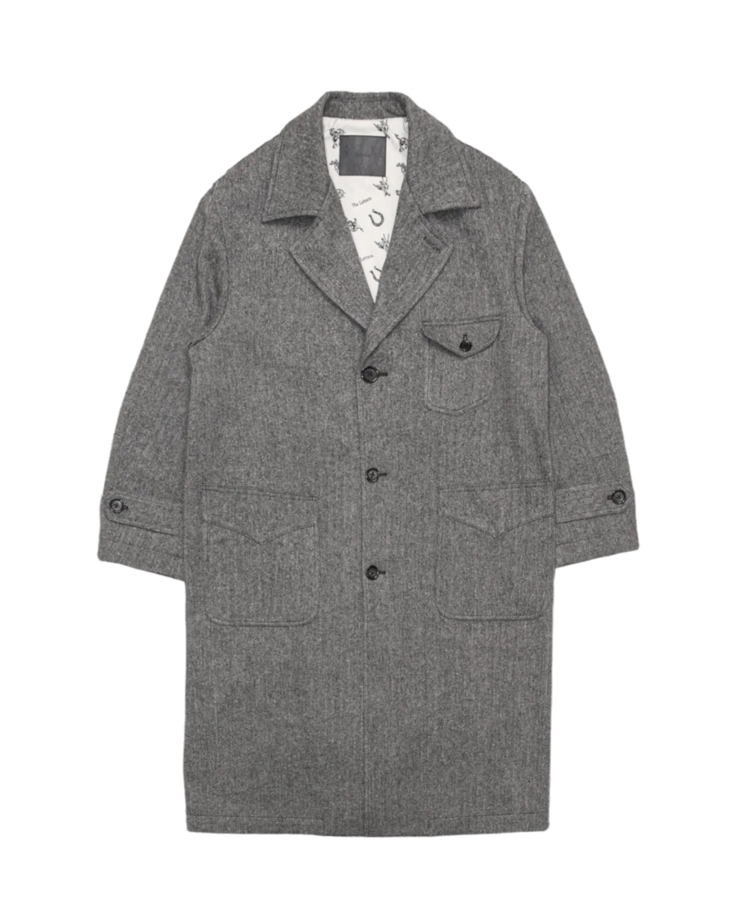 HORSE RIDING COAT -WOOL NYLON TWEED HERRINGBONE-