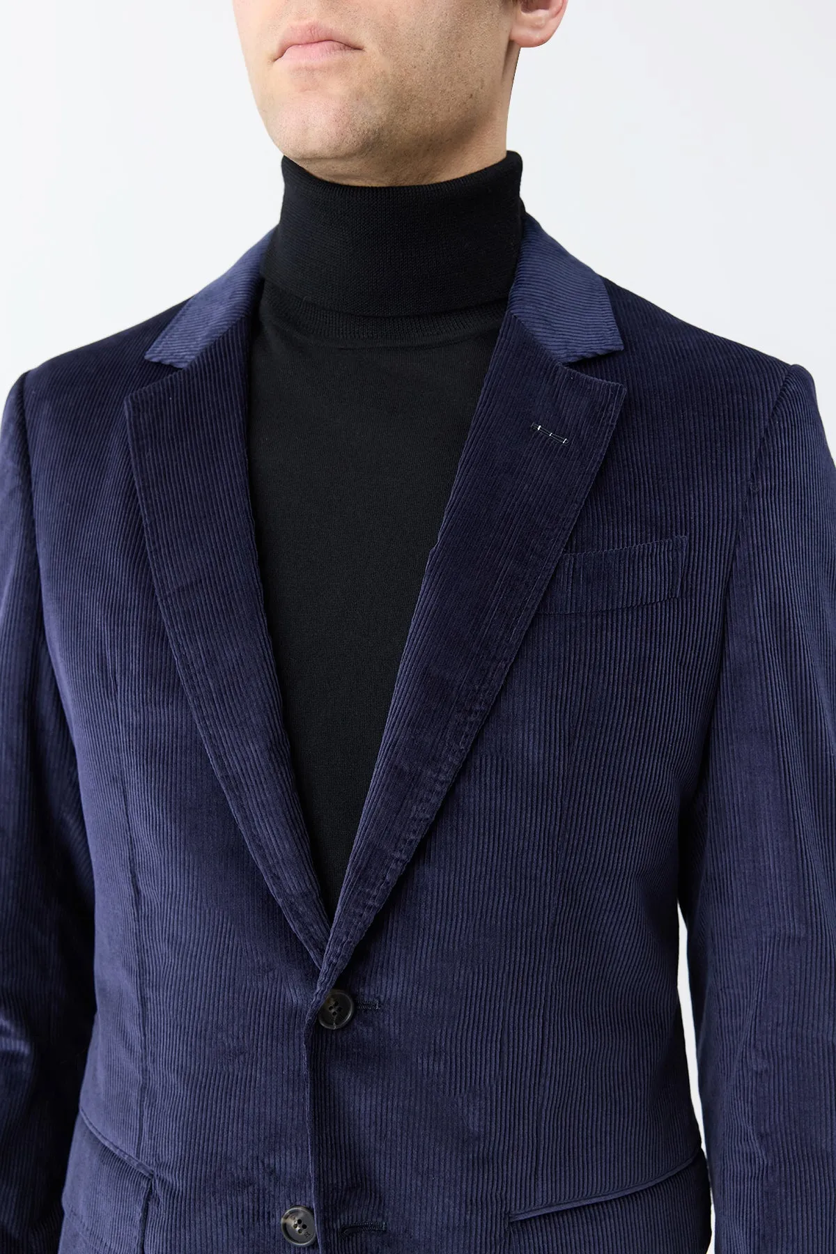 Irving Jacket in Dark Navy Sea Island Cotton Corduroy