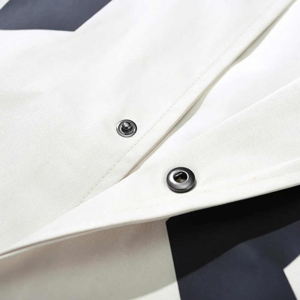 Letter Graffiti Print Lapel Snap Button Stretch Cuff Jacket