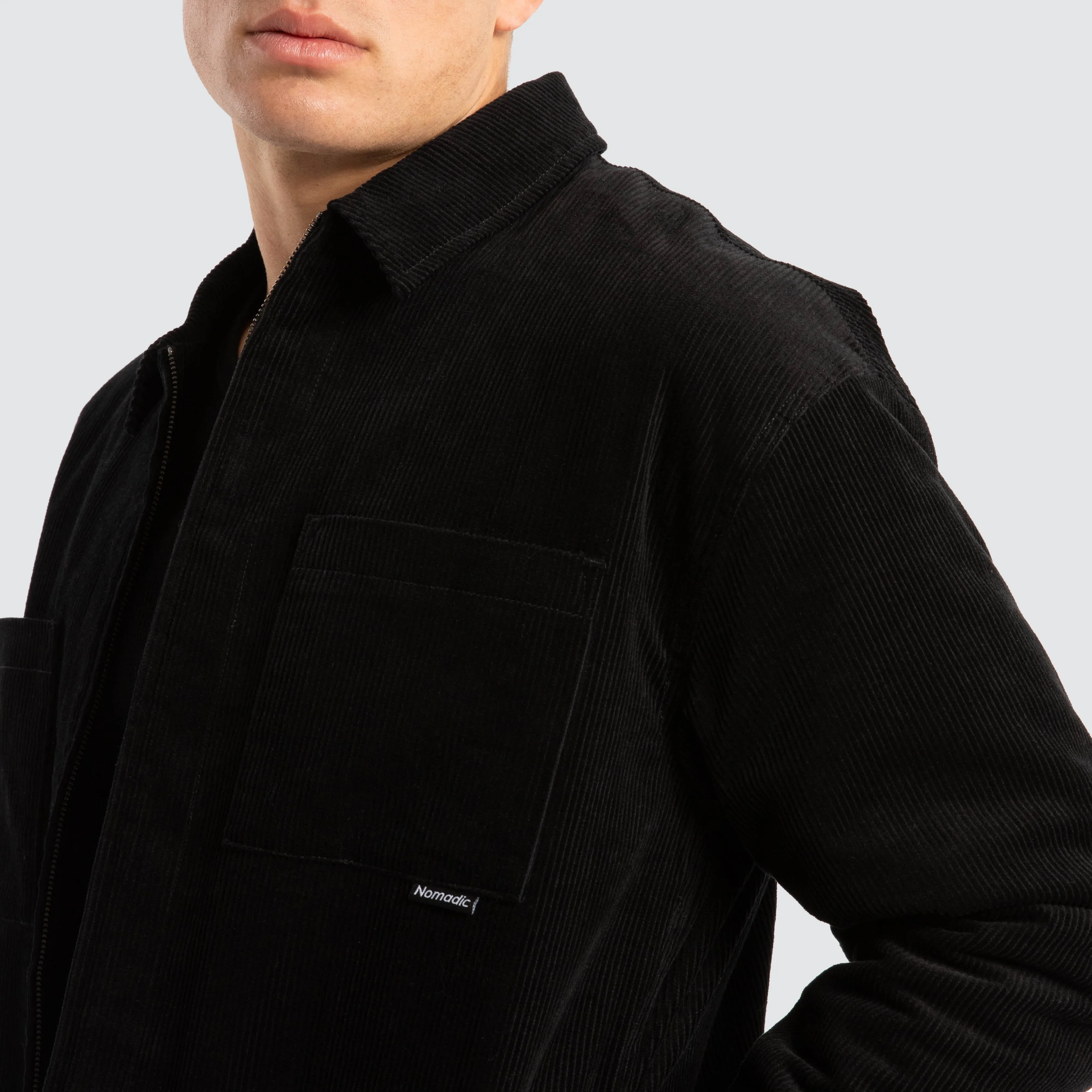 Merch Cord Quilt Lined Jacket Jet Black